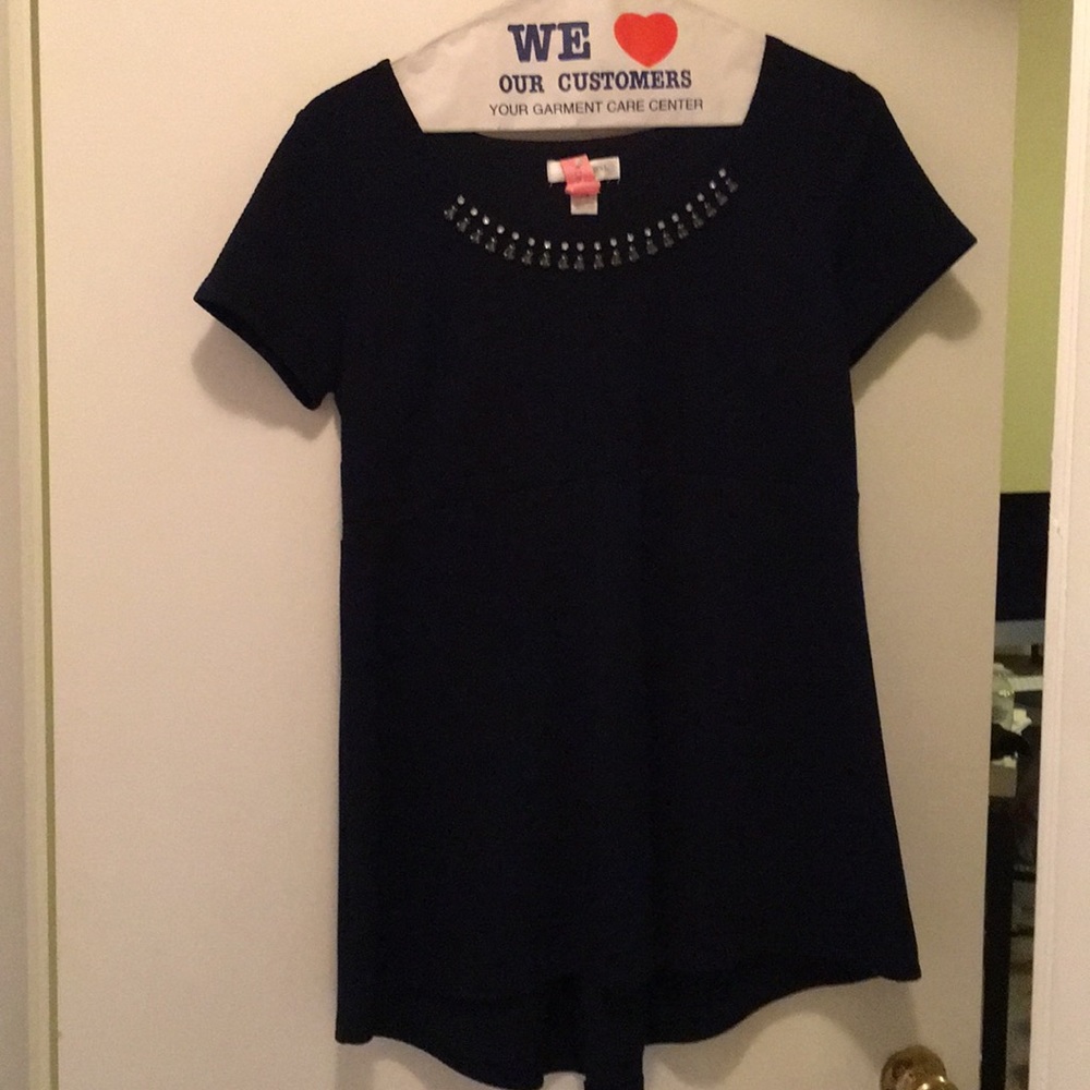 M maternity blouse with jeweled neckline